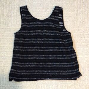 Madewell Black and Gray Striped Tank Top